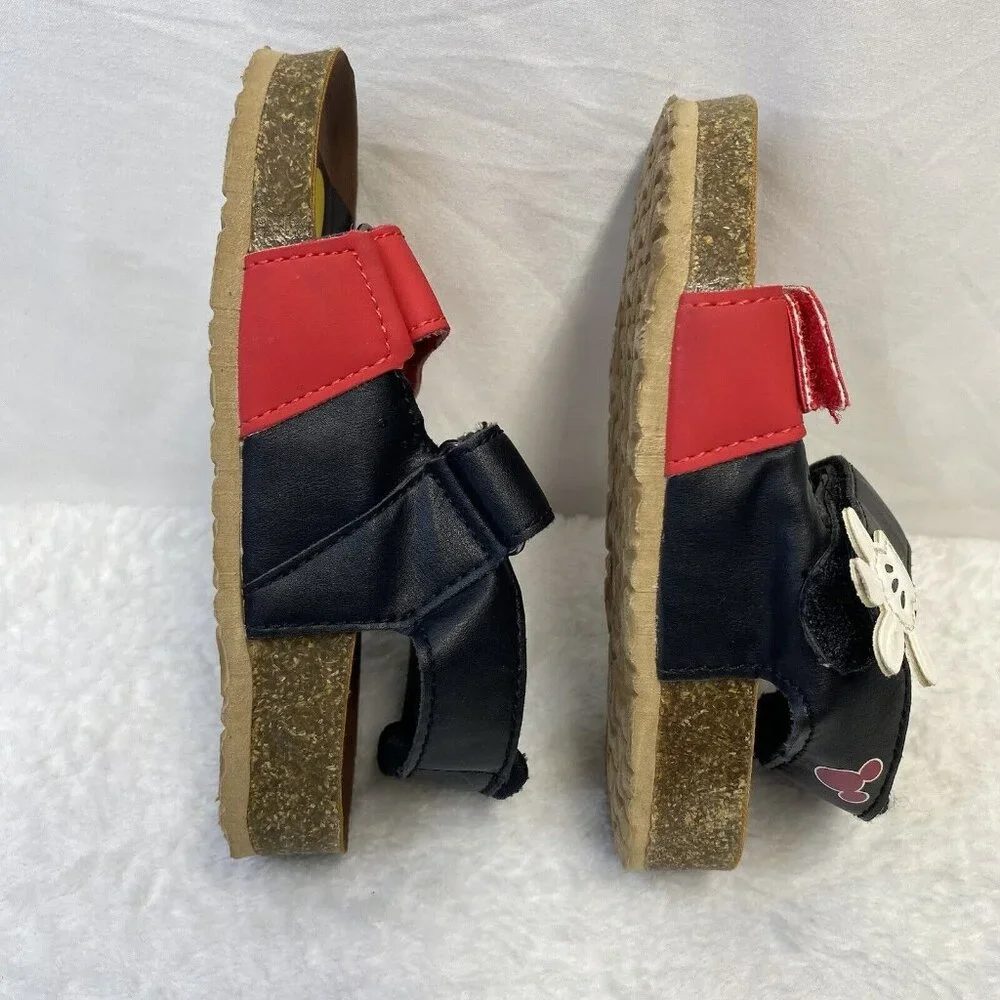 Mickey Mouse Disney Master of Arts Sandals Kids Sz 9 Red/Black Adjustable Straps